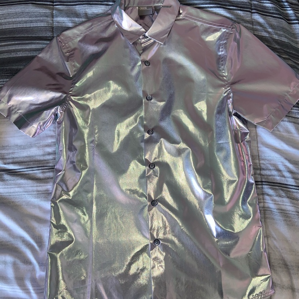 Regular Fit Collar Metalic Shirt